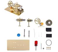 Stirling Engine Model Kit That Works, DIY Assembly Stirling Engine Generator with LED Light, Science Experiment & Physics Educational Kit for Adults