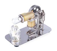 Stirling Engine Model Kit That Works, Elegant Metal & Glass High Temperature Stirling Engine for Physics Science Experiment Demonstration