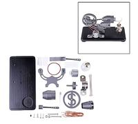 Stirling Engine Model Kit That Works, Gamma Shape DIY Stirling Engine Kit with Generator & LED Lights, Science Experiment & Physics Educational Kit for Adults