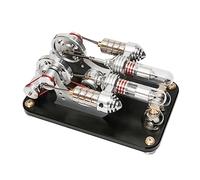 Stirling Engine Model Kit with Adjustable Speed & Ball Bearing Flywheel, Heat Engine Model for Science Experiments, Educational DIY Hobby Gift for Adults & Teens - Grey