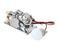 Stirling Engine Model LL-006 with Aluminum Alloy and Glass Material, Using 95% Fuel, Exquisite Metal Craft, Charming LED Bulb, Simple to Play, Highly Educational, User-friendly