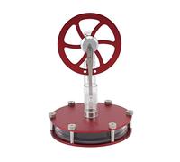 Stirling Engine Model Low Temperature Differential Metal Hot Air Engine Motor Educational Science Toy for Kids Learning Physics Mechanics Classroom Demonstration Red 13x9cm