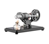 Stirling Engine Model, Metal Wood Base Ready to Use
