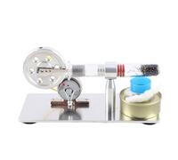 Stirling Engine Model Single Cylinder Steam Power Physics Science Experiment Educational Toy for Kids Adults with LED Light Stainless Steel Material Ready to Use