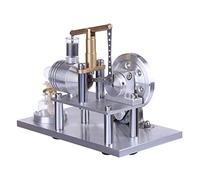 Stirling Engine Model with LED Lamp Power, Balance Beam Style Hot Air Stirling External Combustion Engine Motor, Mechanical Science Collectible Stirling Motor for Him, Science Experiment Gifts for Adu