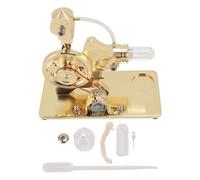 Stirling Engine Motor Model Premium Aluminum Alloy Colorful LED Educational Electricity Power Generator Toy for Kids Adults Science Enthusiasts (Gold)
