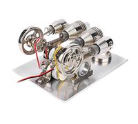 Stirling Engine, Stirling Engine Machine, 4 Cylinder Stirling Engine Miniature Hot Air Power Generator Model Tool for Physics Teaching