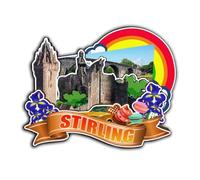 Stirling England UK Magnet Fridge Magnet Wooden 3D Landmarks Travel Collectible Souvenirs Decoration Handmade -4388