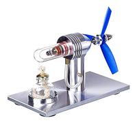 Stirling Motor Model, 3 Blade Metal Stirling Engine Generator Model External Combustion Engine, Physical Experiment for Technology Enthusiasts