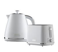 Stirling Pyramid Kettle and 2 Slice Toaster Set 3KW Fast Boil 1.7L White Daewoo White One Size