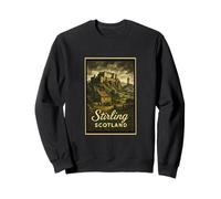 Stirling Scotland UK Retro Vintage 50's Poster Art Graphic Sweatshirt