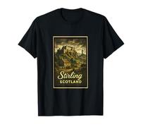 Stirling Scotland UK Retro Vintage 50's Poster Art Graphic T-Shirt