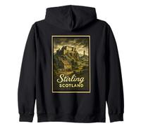 Stirling Scotland UK Retro Vintage 50's Poster Art Graphic Zip Hoodie