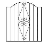 Stirling Scroll Low Bow Top Metal Garden Gate Galvanised Wrought Iron Style Swing Gate (955mm Gap x 946mm High HESC)