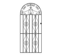 Stirling Scroll Tall Bow Top Metal Garden Gate Galvanised Wrought Iron Style Swing Gates (914mm Gap x 1830mm High ST42ZP)