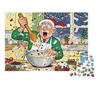 Stirring The Christmas Pudding Wooden Jigsaw Puzzle Waterproof 1000 Piece Puzzles for Adults Colourful Educational Games
