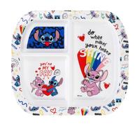 Stitch 3 Section Reusable Childrens Kids Toddlers Divided Breakfast Lunch Dinner Plate