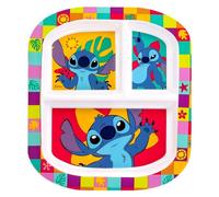 Stitch 3 Section Reusable Kids Childrens Divided Plate - BPA Free | Lightweight & Durable Kids Compartment Plates for Breakfast, Lunch, Dinner, Food-Safe US/EU Standards Plastic Portion Plate