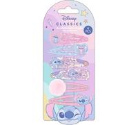 Stitch 6 Piece Hair Clips for Girls | Children's Brooches Set with Disney Characters, Pastel and Glitter