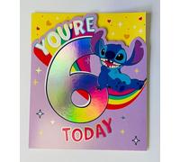 Stitch 6th Birthday Greetings Card for Girls Unique Stitch Design for Young Girls 6th Happy Birthday Card for Niece/Granddaughter/Daughter/Sister,Cute Children/Kids Party 6th Birthday Cards
