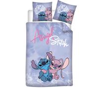 Stitch and Angel Single Bedding Set, Reversible Duvet Cover 140 x 200 cm + Pillo