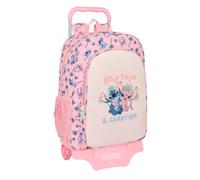 STITCH BEACH - Large School Backpack with Trolley, Children's Backpack, Adaptable to Trolley, Ideal for School Children, Comfortable and Versatile, Quality and Resistance, 33 x 15 x 42 cm, baby pink,
