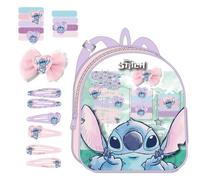 Stitch Beauty Set - Includes Backpack, 1 Bow, 6 Hairpins and 9 Scrunchies - Multicoloured - Ideal to Surprise Your Little Ones - Stitch Inspired Design - Original Product Designed in Spain