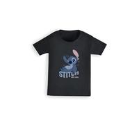 Stitch Black T-Shirt Girls' - Fun Just Chill Themed Cotton Tee with Iconic Stitch Print | Comfortable Casual Top (Sizes 9-17 Years) (UK, Age, 10 Years, 11 Years, Regular, Standard, Black)