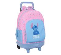 Stitch Bright - Large Backpack with Wheels, Compact, Removable, Ideal for Children of Different Ages, Comfortable and Versatile, Quality and Resistance, 33 x 22 x 45 cm