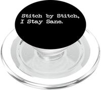 Stitch by Stitch I Stay Sane Funny Knitting Quotes PopSockets PopGrip for MagSafe