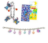 Stitch Charm Friendship Bracelets - Bundle with 2 Friendship Bracelets, Stickers and Beach Kids Door Hanger | Lilo & Stitch Best Friend Jewelry