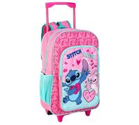 Stitch Deluxe Trolley Backpack Childrens Travel Bag Kids Girls Character Luggage Carrier Suitcase Cabin Bag with Side Mesh Pockets Lilo