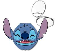 Stitch Disney Compact Mirror with Dual Lenses, Three-Dimensional Head Shape Shell and Firm Closure | Ideal for Gift or Everyday Use in Backpack, Purse or Kids Toiletry Bag