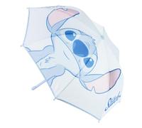 Stitch Disney Unisex Children's Umbrella One Size - Light Blue Manual Umbrella with Stitching and Stitching Design, Durable Fibreglass Structure, Official Licensed for Rain and School
