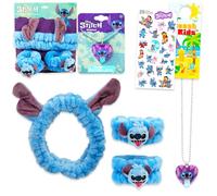 Stitch Dress Up Set for Girls - Bundle with Plush Headband with Ears and Plush Wristbands Plus Necklace, Stickers, More | Stitch Pretend Play for Kids, Boys