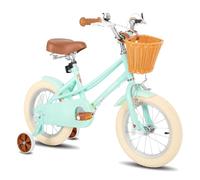 STITCH Fantasy 14 inch Kids Bike for 3-5 years Girls, 14 Inch Girls Bike with Stabilisers & Basket, Kids' Bicycle Green