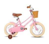 STITCH Fantasy 16 inch Kids Bike for 4-7 Years Girls, 16 inch Girls Bike with Stabilisers & Basket, Kids' Bicycle Pink