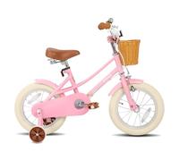STITCH Fantasy 16 inch Kids Bike for 5-7 years Girls, 16 Inch Girls Bike with Stabilisers & Basket, Kids' Bicycle Pink