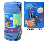 Stitch Fleece Throw Blanket with Surfing Design