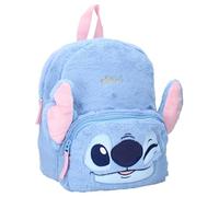 STITCH Fluffy Festival Faux Fur Disney Lilo & Stitch Backpack - Children's Backpack | School | Nursery - Colour Blue - Size 26 x 21 x 11 cm
