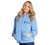 Disney Stitch Sherpa Hoodie for Girls, Zip Up Fleece Fluffy Hoodie for Kids Teens (Blue Stitch Teenagers, 15-16 Years)