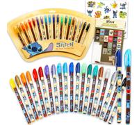 Stitch Gel Pen Set - Bundle with 20 Disney Gel Pens for Drawing, Doodling, Coloring, Art Plus Mini Posters for Room Decor and Stickers | Lilo and Stit