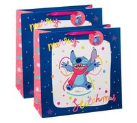 Stitch Giant Christtmas Gift Bag - Blue - Pack of 2 - Stash Your Holiday Surprises in This Gift Bag - Watch Your Loved Ones Unwrap the Magic