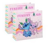 Stitch Giant Christtmas Gift Bag - Pink - Pack of 2 - Stash Your Holiday Surprises in This Gift Bag and Watch Loved Ones Unwrap the Magic