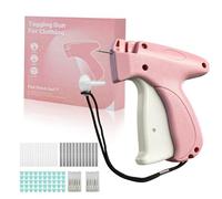 Stitch Gun for Clothes, Clothes Tagging Gun with 10 Needles,2000 Black & 2000 White 5mm Micro Fasteners,50 Bear-shaped Buttons, Micro Stitch Gun for Hats, Clothes, Duvet Covers, etc. (Pink)