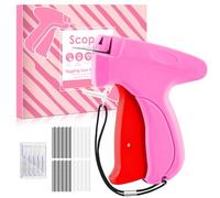 Stitch Gun for Clothes - Handheld Stitch Tag Gun Quick Clothing Fixer - Mini Sewing Kit Micro Tagging Gun - Includes 6 Needle, 1000 Black Fasteners & 1000 White Fasteners (Pink-Red)