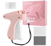 Stitch Gun for Clothes,Handheld Stitch Tag Gun Quick Clothing Fixer,Tagging Gun,Mini Stitches Machine Micro StitchGun with 5 Needle,1000 Black Fasteners & 1000 White Fasteners(Pink)