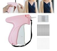 Stitch Gun for Clothes Kit, Micro tagging Gun for Sewing, Handheld Stitch Gun with 2000 Fasteners & 5 Stainless Steel Needles, Quick Clothing Fixer for Repairs, Crafting and DIY Projects (Pink)