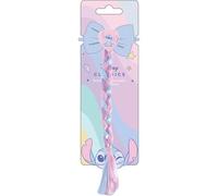Stitch Hair Scrunchie with Blue Bow and Decorative Braid | Disney Classics Pastel and Glitter Kids Accessory