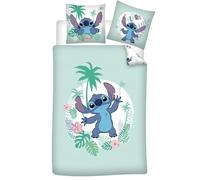 Stitch Hawaii Single Duvet Cover 140x200 + Pillowcase 65x65 100% Cotton | Reversible bedding | Natural cotton breathable | Official Disney Lilo & Stitch | Teens | Gift idea | Machine washable